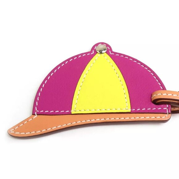 Auth HERMES Charm Purple/Yellow/Light Brown Leather - Picture 14 of 16